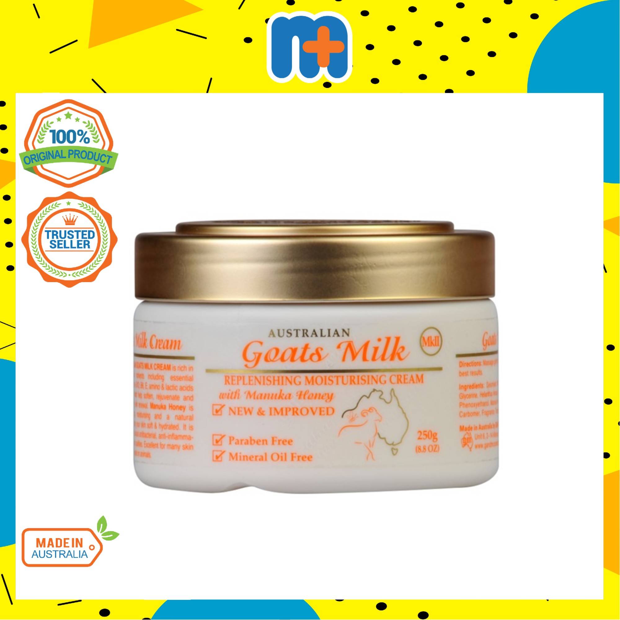 AUSTRALIAN CREAMS GOAT MILK AND MANUKA HONEY NOURISHING CREAM 250G